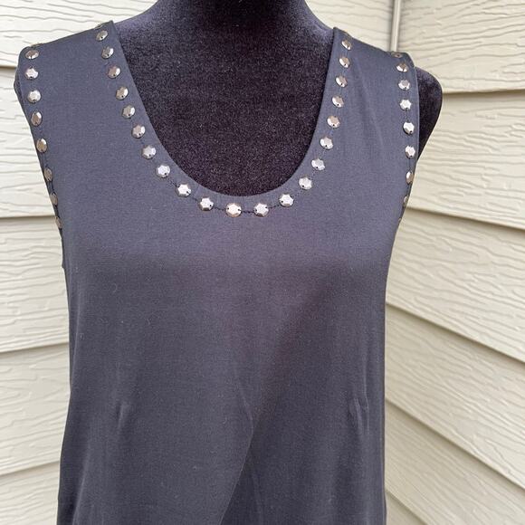 J. Crew black tank top with sequins, scoop neck. women's size XS - Picture 1 of 5